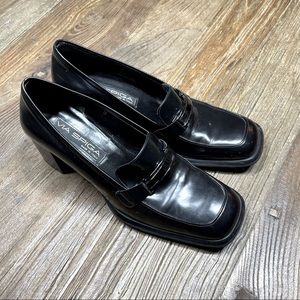 Vintage Y2K Via Spiga Square Toe Chunky Heel Shoes Size 9b